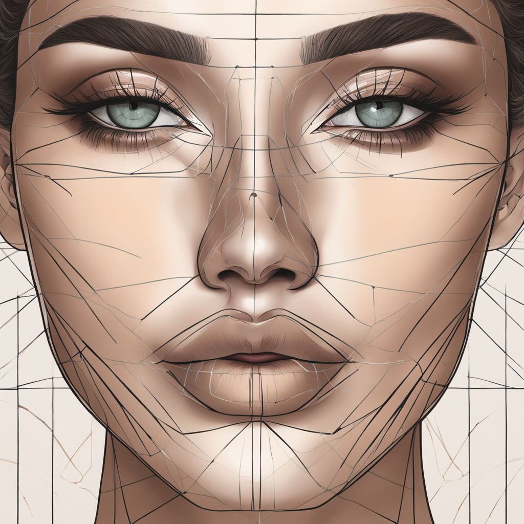 Illustrative diagram of a face highlighting cheeks, lips, and under-eye areas with subtle contour lines, against a neutral background, in a detailed digital illustration.